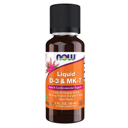 Now Foods Witamina D3 2500 iu + K2 100 mcg 30 ml krople