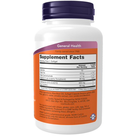 Now Foods Koenzym Q10 600 mg Maximum Strength 60 kapsułek
