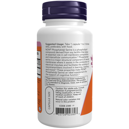 Now Foods Fosfatydyloseryna 100 mg 60 kapsułek