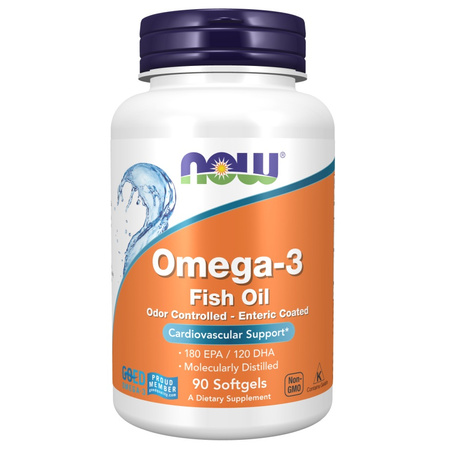 Now Foods Omega-3 Molecularly Distilled Enteric Coated 90 kapsułek