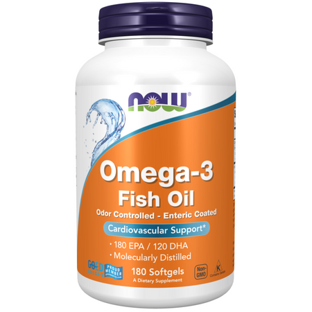 Now Foods Omega-3 Molecularly Distilled Enteric Coated 180 kapsułek