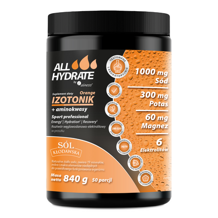 ALLHydrate Izotonik Orange + Aminokwasy 840 g
