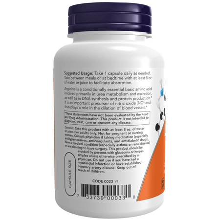 Now Foods L-Arginine 700 mg 180 veg kapsułek