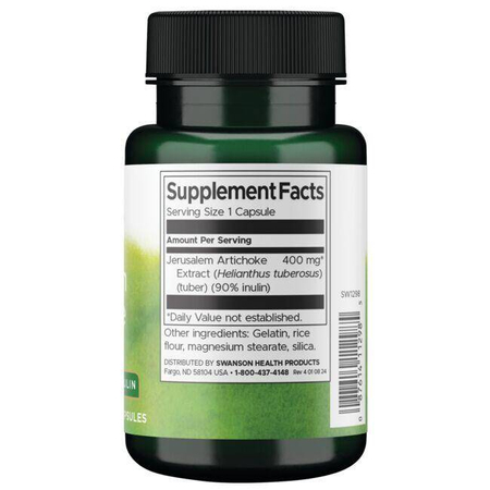 Swanson Słonecznik Bulwiasty (Jerusalem Artichoke) 400 mg 60 kapsułek