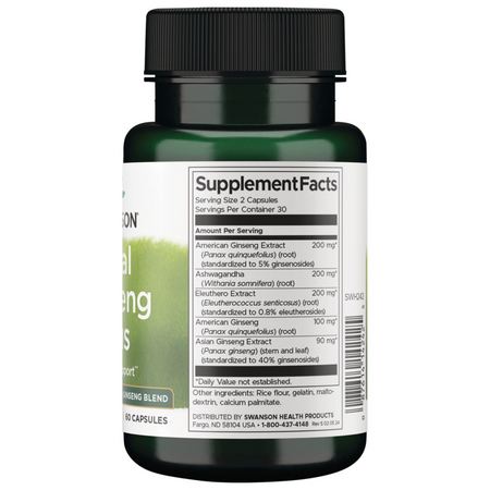 Swanson Dual Ginseng Plus 60 kapsułek