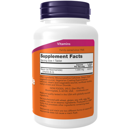 Now Foods Niacyna (Niacinamide) 1000 mg 90 tabletek