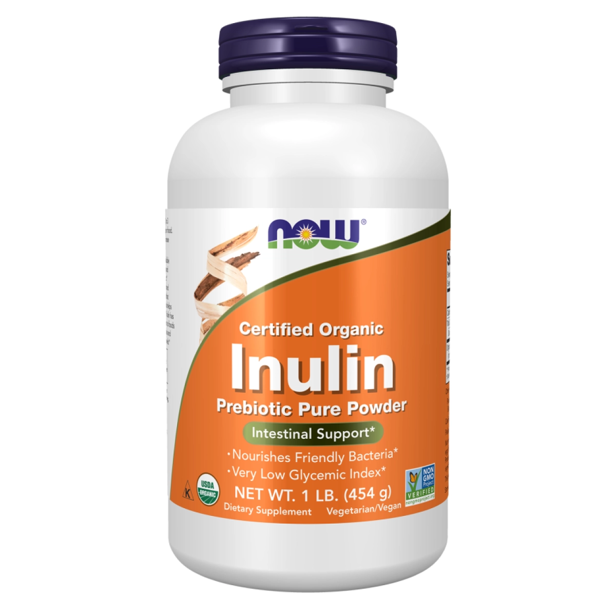 Инулин в порошке NOW Foods Inulin Prebiotic Pure Powder, пребиотик, 454 г