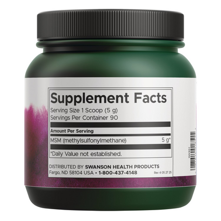 Swanson MSM Metylosulfonylometan 100% Puder 454g