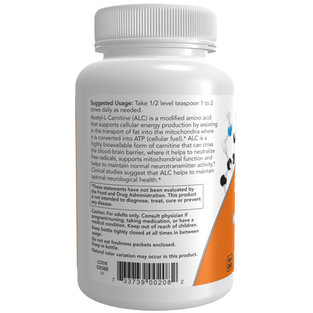 Now Foods Acetyl-L-Carnitine Pure Puder 85 g