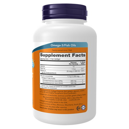 Now Foods Ultra Omega 3-D Fish Oil (Fish Gelatin) 180 kapsułek
