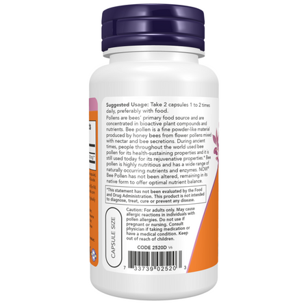Now Foods Bee Pollen 500 mg 100 kapsułek