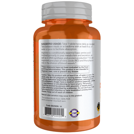 Now Foods L-Arginine 1000 mg Double Strength 180 tabletek