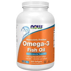 Now Foods Omega-3 Fish Oil Molecularly Distilled 500 kapsułek