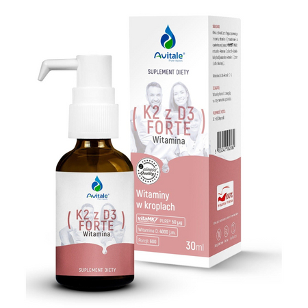 Avitale Witamina K2 + D3 FORTE (Vita MK7) 50 mcg + D3 4000 IU 30 ml krople 