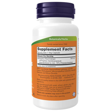 Now Foods Astragalus 500 mg Extract 90 kapsułek
