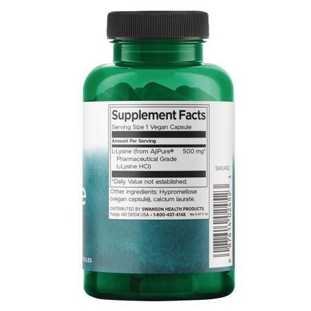 Swanson AjiPure L-Lizyna 500 mg 90 kapsułek