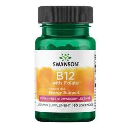 Swanson Witamina B12 1000 mcg + Kwas Foliowy 400 mcg 60 tabletek pod język