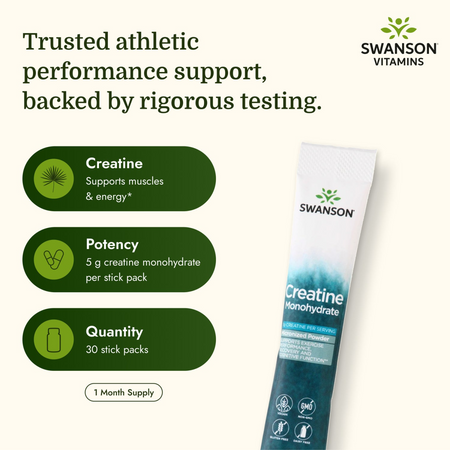 Swanson Monohydrat Kreatyny 5 g 30 saszetek