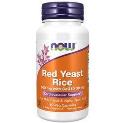 Now Foods Czerwony Ryż (Red Yeast Rice) 600 mg i Koenzym Q10 60 kapsułek
