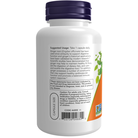 Now Foods Imbir (Ginger) 550 mg 100 veg kapsułek