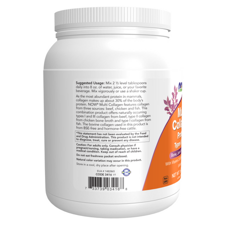 Now Foods Multi Collagen Protein Types I, II, III Puder 454 g