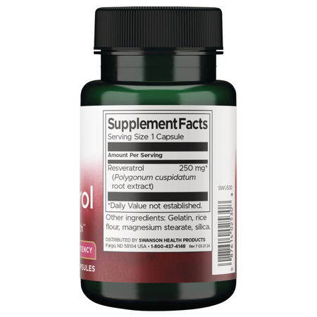 Swanson Resveratrol 250 mg Higher Potency 30 kapsułek