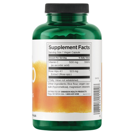 Swanson Witamina C 500 mg z Dziką Różą 250 kapsułek