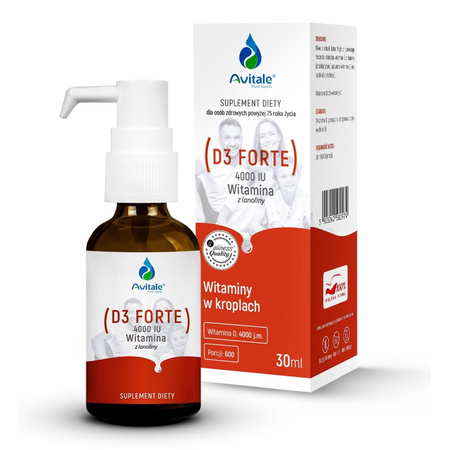 Avitale Witamina D3 FORTE 4000 IU z Lanoliny 30 ml krople