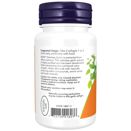Now Foods Odorless Garlic 100 kapsułek