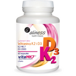 Aliness Witamina K2 MK-7 100 mcg z Natto + D3 2000 iu 60 kapsułek