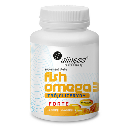 Aliness Fish Omega 3 FORTE Trójglicerydy EPA 500 mg DHA 250mg 60 kapsułek