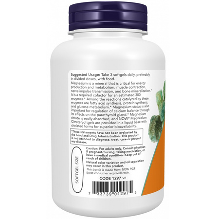 Now Foods Magnesium Citrate 180 softgels