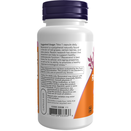 Now Foods Resweratrol 200 mg 120 kapsułek