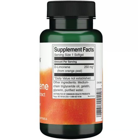 Swanson D-Limonene Orange Peel Extract 250 mg 60 softgels