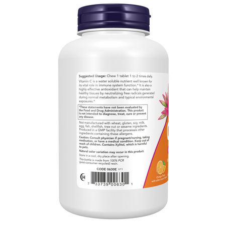 Now Foods Witamina C 500 mg Orange 100 tabletek do ssania