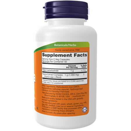 Now Foods Yucca 500 mg 100 kapsułek