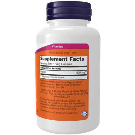 Now Foods Inositol 500 mg 100 veg kapsułek