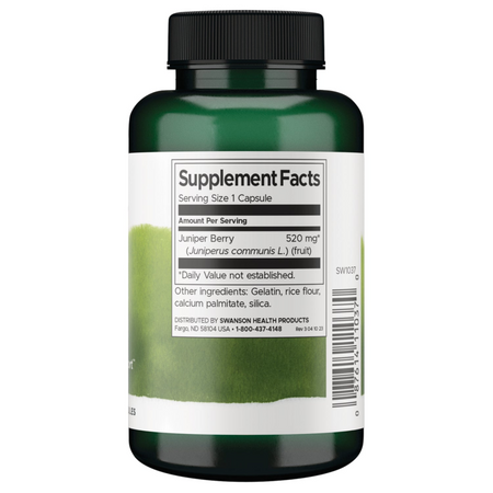 Swanson Jałowiec (Juniper) Berries 520 mg 100 kapsułek
