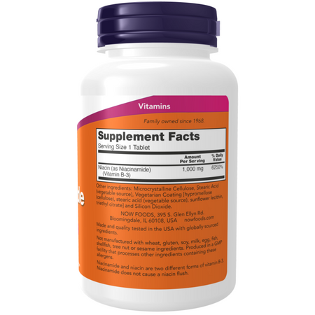 Now Foods Niacyna (Niacinamide) 1000 mg 90 tabletek