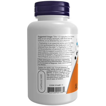 Now Foods L-Tryptophan 500 mg 120 kapsułek