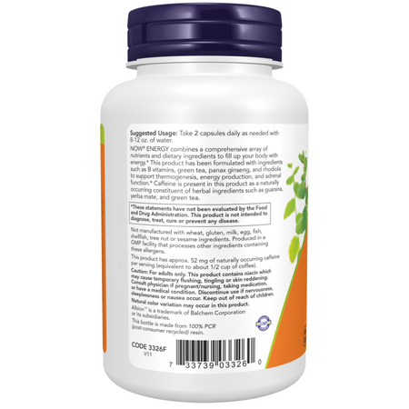 Now Foods Energy 90 veg kapsułek