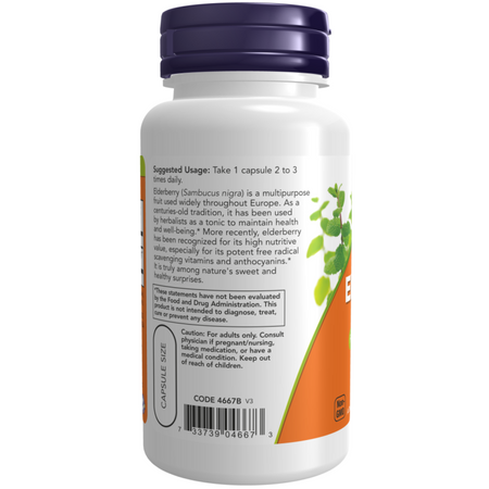 Now Foods Elderberry 500 mg 120 kapsułek