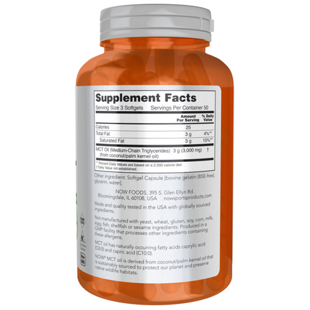 Now Foods MCT Oil 1000 mg 150 kapsułek