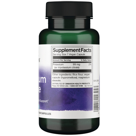 Swanson Cytrynian Potasu 99 mg 120 kapsułek