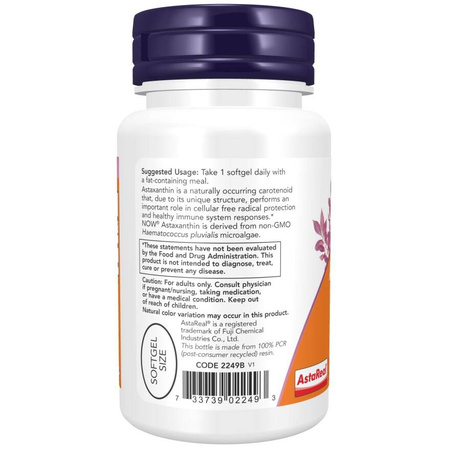 Now Foods Astaxanthin Extra Strength 10 mg 30 kapsułek