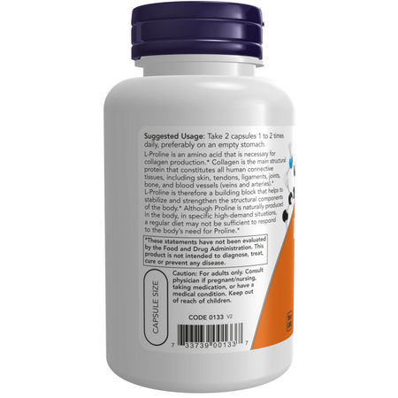 Now Foods L-Proline 500 mg 120 veg kapsułek