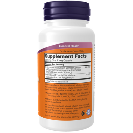 Now Foods Resweratrol 200 mg 60 kapsułek