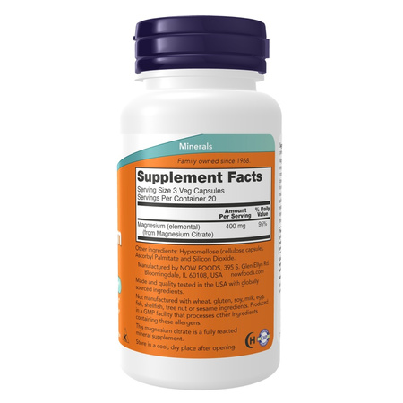 Now Foods Magnesium Citrate 120 veg kapsułek