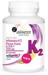 Aliness Witamina K2 MK-7 200 mcg z Natto MONO FORTE 60 kapsułek