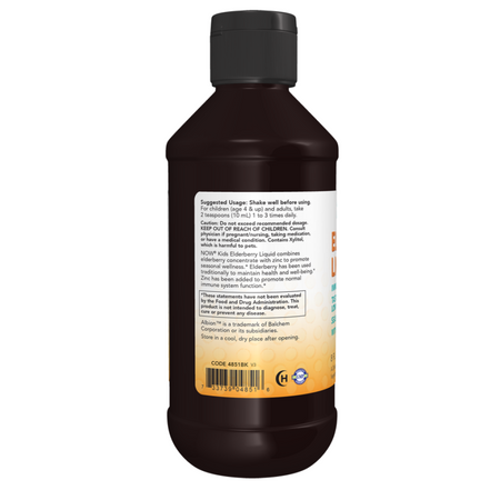 Now Foods Elderberry Liquid for Kids 237 ml płyn